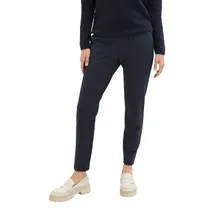 Tom Tailor Jogger Pants "Loose - Slim", Damen, Gr. 34, Länge 32, blau (marine), Web, Obermaterial: 60% Viskose, 34% Polyamid, 6% Elasthan, unifarben, lässig geschnitten lang, Hosen, mit Bundfalten