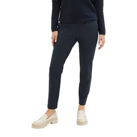 Tom Tailor Jogger Pants "Loose - Slim", Damen, Gr. 34, Länge 32, blau (marine), Web, Obermaterial: 60% Viskose, 34% Polyamid, 6% Elasthan, unifarben, lässig geschnitten lang, Hosen, mit Bundfalten
