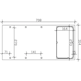 SKANHOLZ Carport Friesland Set 2 Schiefergrau 314 x 708 cm