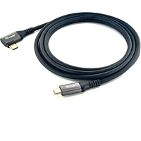 Equip USB 2.0 C auf C 90° abgewinkeltes Kabel,M/M, 2,0 m, PD 100W, Schwarz