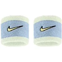 Nike Swoosh Classic Wristbands 2er Pack Schweißbänder Tennis Fitness Running Handgelenkbänder Sport, Cobalt Bliss/Volt Tint/Soft Yellow, One Size