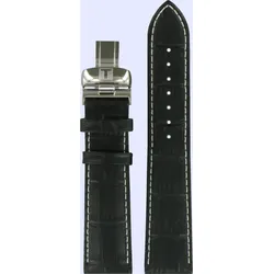 Tissot - Leder Tissot Tradition Lederband Schwarz 20/18mm T600031121 - alligator-prägung,rind,schwarz