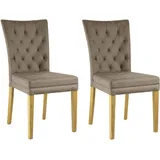 Home Affaire 4-Fußstuhl HOME AFFAIRE "Colorado", braun (schlam, eiche natur), B:46cm H:94,5cm T:59cm, Polyester, Stühle, bequeme Polsterung, Gestell Massivholz wenge oder eiche natur