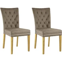 Home Affaire 4-Fußstuhl HOME AFFAIRE "Colorado", braun (schlam, eiche natur), B:46cm H:94,5cm T:59cm, Polyester, Stühle, bequeme Polsterung, Gestell Massivholz wenge oder eiche natur