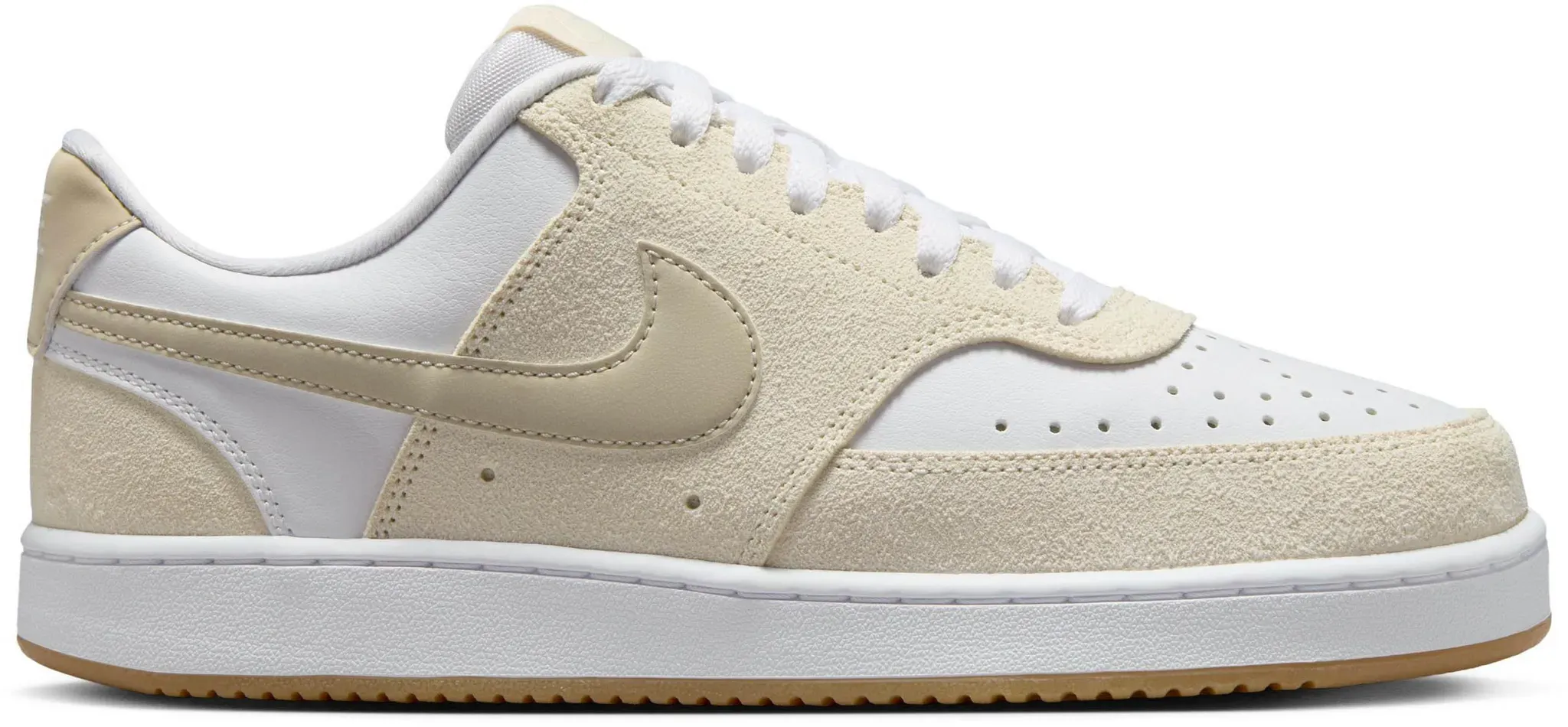 Nike Court Vision Sneaker Damen in pale ivory-light orewood brown-white, Größe 40 - beige