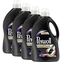 Perwoll Renew & Repair Schwarz & Faser, Feinwaschmittel, 200 (4 x 50) Waschladungen, für schwarze Wäsche