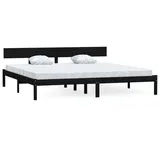 vidaXL Massivholzbett 180 x 200 cm Schwarz