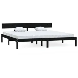 vidaXL Massivholzbett 180 x 200 cm Schwarz