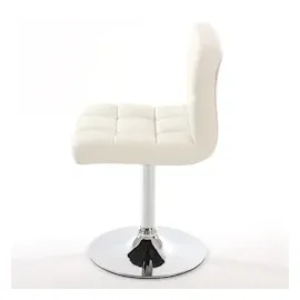 Mendler 2er-Set Esszimmerstuhl Drehstuhl Stuhl Kavala Kunstleder Chrom ~ weiß