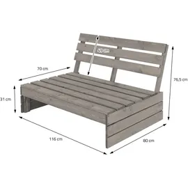 ML-Design Gartenbank 116 x 80 x 76,5 cm Grau