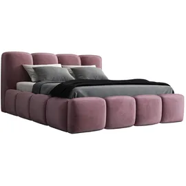 A&J MöbelLand Polsterbett DONA-OM 90 x 200 cm rosa