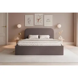Selsey Polsterbett 140x200 mit Bettkasten, Bouclé, braun -