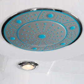 KERRA Hydromassage Duschkabine XL mit Badewanne rechts 151 x 86 cm Schwarz