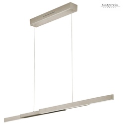 Knapstein LED Pendelleuchte LARA-L205, Up/Down, ausziehbar 107-205cm, 60W 2700K, mit Gestensteuerung, höhenverstellbar, Mattnickel GKS-51.492.05
