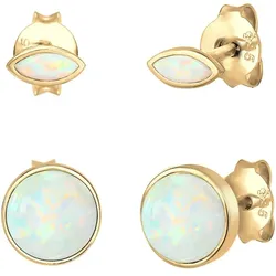 Elli Stecker Set Marquise Kreis Opal Stein 925er Silber OneSize Damen 