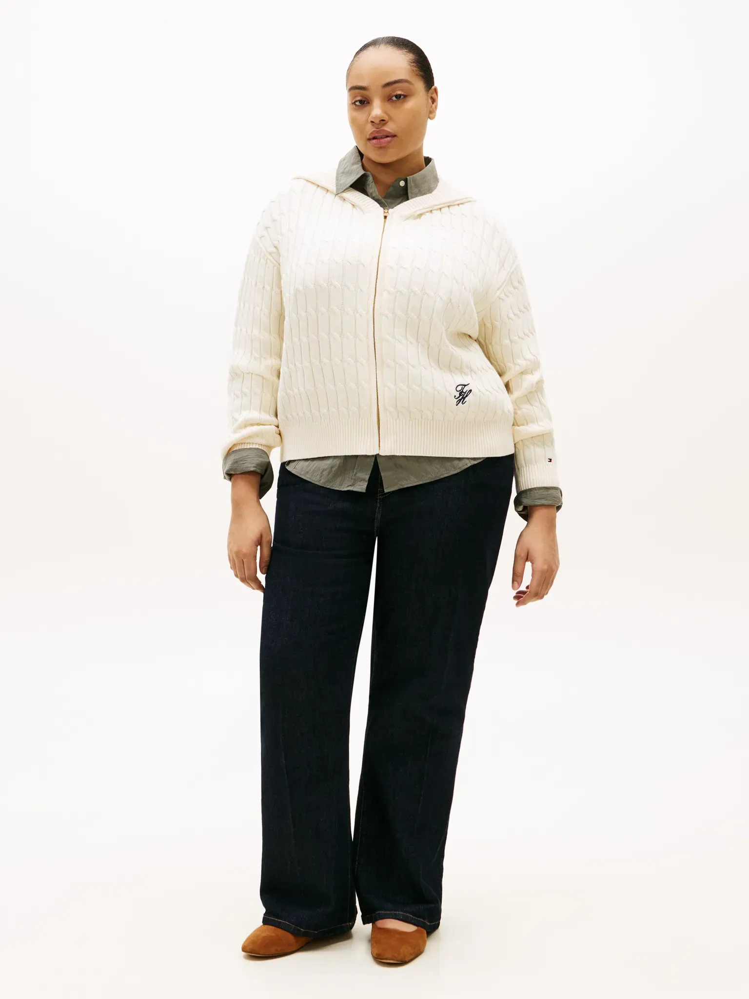 Kapuzenstrickjacke TOMMY HILFIGER CURVE 