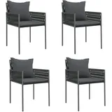 vidaXL Gartenstuhl 54 x 61 x 83 cm schwarz 4 St.