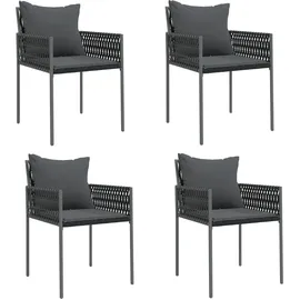 vidaXL Gartenstuhl 54 x 61 x 83 cm schwarz 4 St.