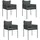 vidaXL Gartenstuhl 54 x 61 x 83 cm schwarz 4 St.