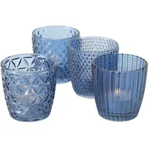 Boltze Windlicht Marilu Glas Blau