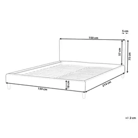 Beliani Bettrahmenbezug Samtstoff 140 x 200 cm Rosa