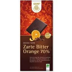 GEPA Fairtrade Grand Noir Orange Bio Schokolade 70% Cacao 100G