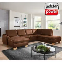 polsterpower Wohnlandschaft - braun - Basismodell - Canape links