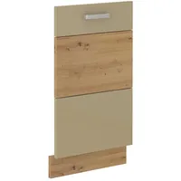 Küchen-Preisbombe Frontblende vollintegrierten Geschirrspüler 45 Eiche Artisan + Cappuccino Glanz