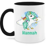 Tasse Tassen 325ml - Einhorn Wunschname Personalisiert mit Namen Unicorn Custom Gift Einhörner - 325 ml - Schwarz - personalisierte geschenke einhorntassen personalisierter einhörnern name