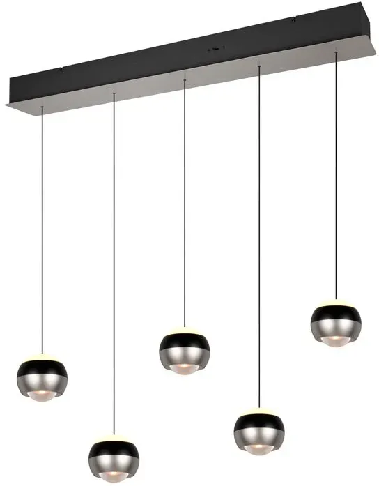 Trio Select LED-Pendelleuchte Orbit Alu, Eisen, Stahl & Metall Silber Nickel matt