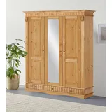 Kleiderschrank OTTO HOME "Teresa", natur, B:156,4cm H:193cm T:59,6cm, Massivholz, Schränke, Kleiderschrank, 3 Türen, aus massiver Kiefer, Breite 152 cm, mit Spiegel, FSC