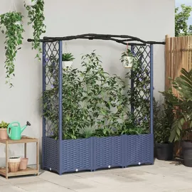 vidaXL Hochbeet mit Rankgitter und Dach 164 x 40 x 142 cm Grau