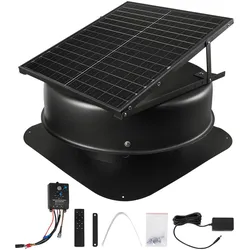VEVOR Solarbetriebener Ventilator Dachventilator 50W Thermostat Fernbedienung