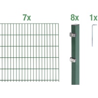 GAH ALBERTS Alberts Doppelstabmatten-Grundset 14 m 200 x 100 cm 6/5/6 grün