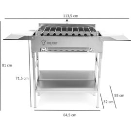 BBQ-Toro Edelstahl Grill mit Spießaufsatz 9