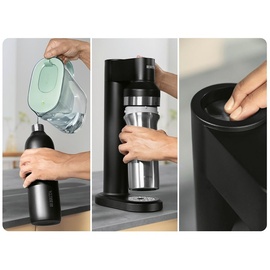Brita sodaTRIO Edelstahlflasche schwarz groß – -Hilfsmittel Karbonisiererflasche (118440)