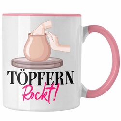 Trendation Tasse Töpfern Tasse Geschenk Töpferei Keramik Bemalen Handwerk Töpfern Rockt rosa