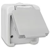 Peranova Schuko-Steckdose 1 St. Hellgrau/Dunkelgrau