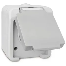 Peranova Schuko-Steckdose 1 St. Hellgrau/Dunkelgrau