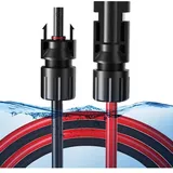 Solarsys - Solarkabel 6mm2 (1 m) – Photovoltaik-Verlängerung 10AWG, 1500V dc, Stecker m/f, IP68, UV-beständig, TÜV-zertifiziert, hohe