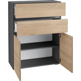 Home Affaire Wisla Midischrank 76 x 98 x 35 cm Grau Holzwerkstoff