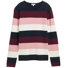 Tom Tailor Damen 1042952 Pullover, 38580-Big Rose Knit Stripe, XL