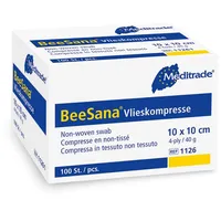 Meditrade BeeSana® Vlieskompresse unsteril, 4-fach, 40 g, 10 x 10 cm
