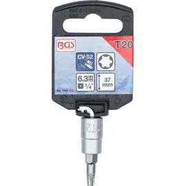 BGS Schraubenausdreher-Bit-Einsatz 7098-T20, Antrieb Innenvierkant 6,3 mm (1/4"), für defektes T-Profil (für Torx) T20