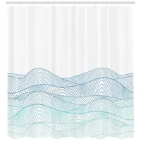 ABAKUHAUS Duschvorhang 175 x 200 cm blau weiß türkis