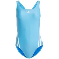 Adidas Women's 3-Stripes Swimsuit Badeanzug, Blue Burst/Green Spark, 30