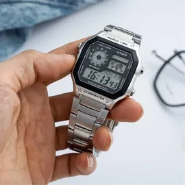 Casio Herrenuhr ILLUMINATOR WORLDTIME - Schwarz/Silber