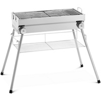 Royal Catering RCEK-1030 Holzkohlegrill mit Ablage und klappbarem Rost 53 x 26 cm Edelstahl Kunststoff Stahl (verzinkt) Klappgrill Standgrill Schaschlikgrill