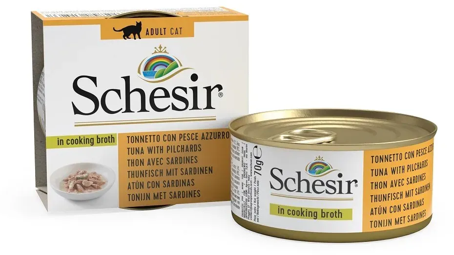 SCHESIR Thunfisch mit Sardinen in Brühe 70g