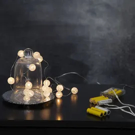 StarTrading LED-Lichterkette Kugeln Eisglas 1,4 m Warmweiß